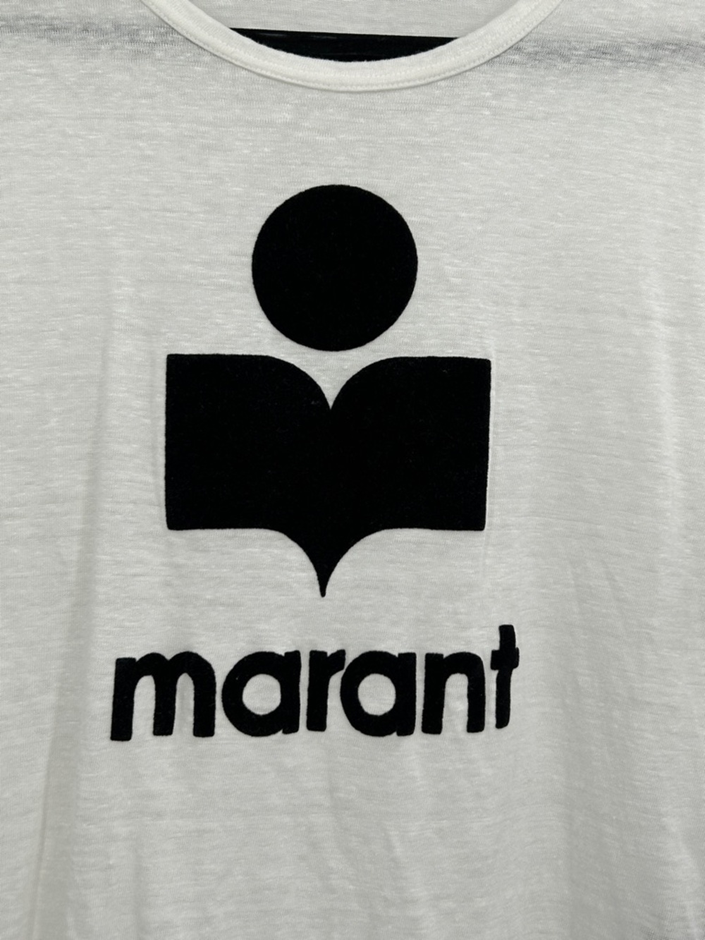 Isabel Marant White Tee with Black Logo - Picture 3 of 7